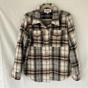 BB Dakota Women's Plaid Shacket - Black and Cream
